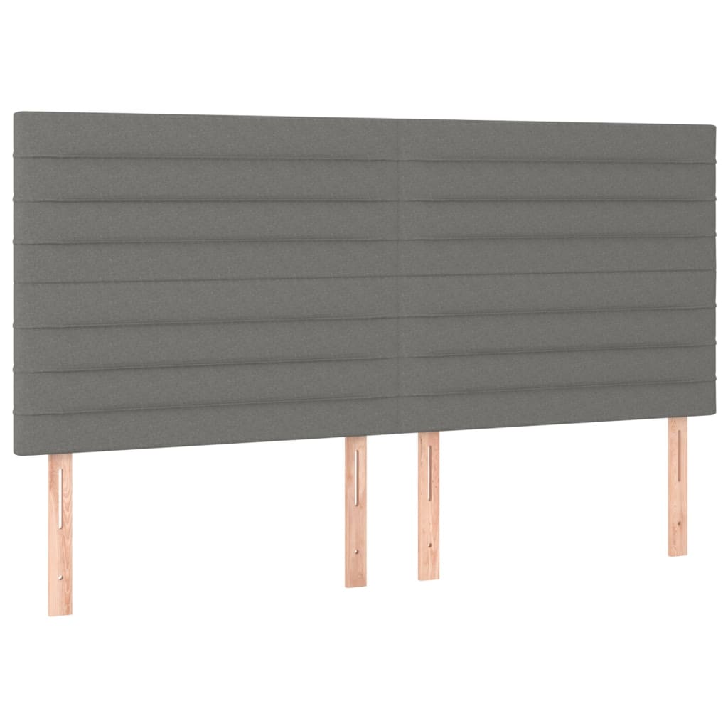 Cadre de lit sans matelas gris foncé 160x200 cm tissu - XIOS