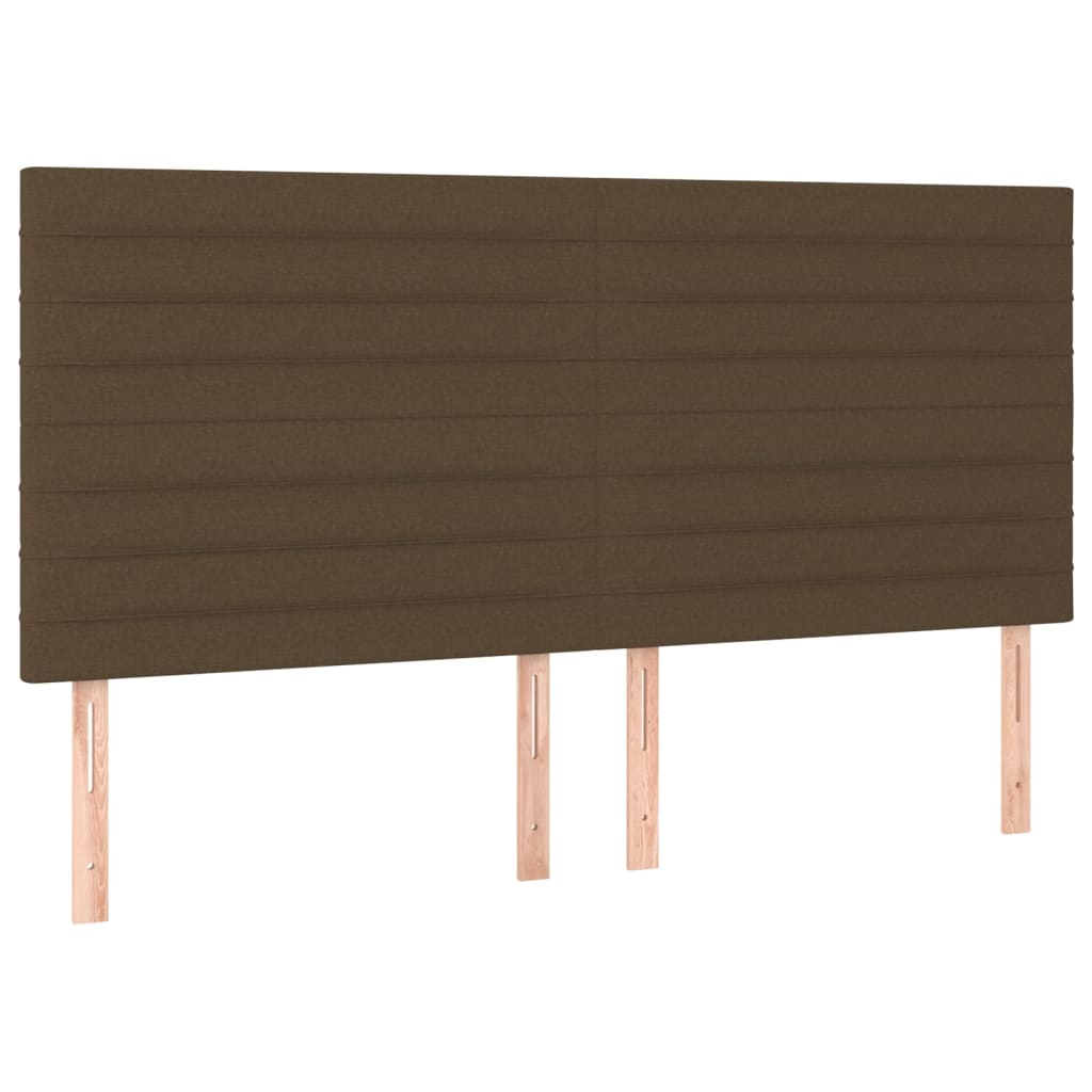 Cadre de lit sans matelas marron foncé 160x200 cm tissu - XIOS
