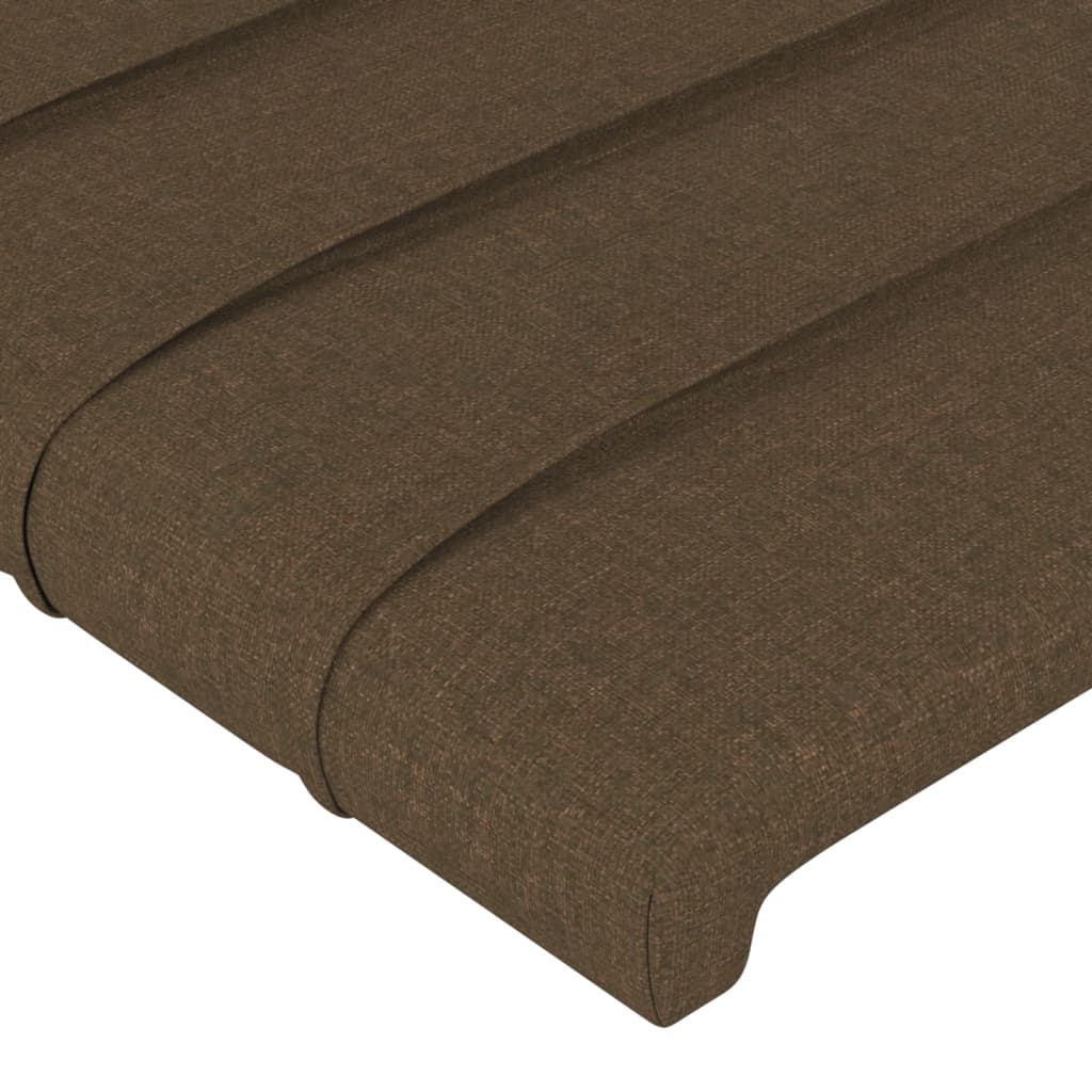 Cadre de lit sans matelas marron foncé 160x200 cm tissu - XIOS