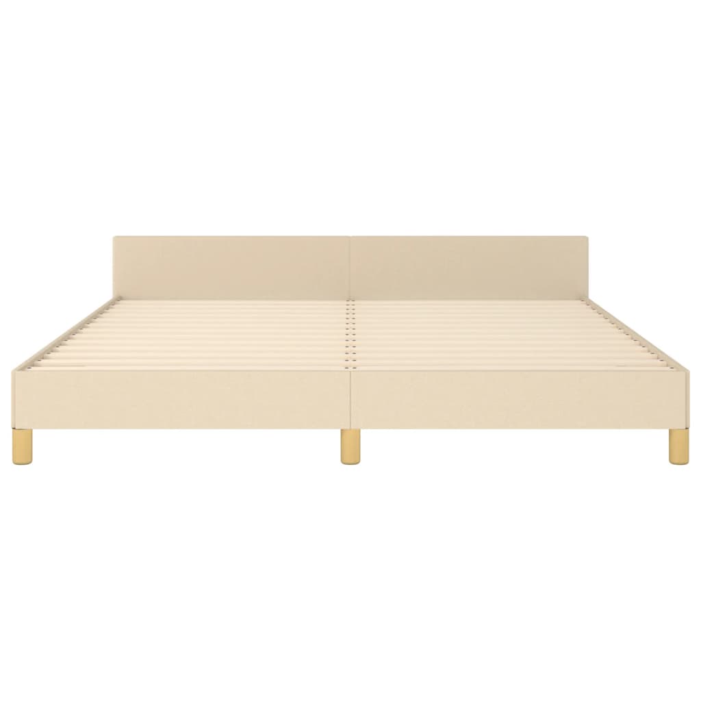Cadre de lit sans matelas crème 160x200 cm tissu - XIOS