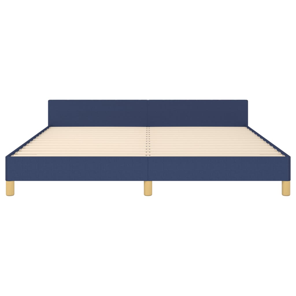 Cadre de lit sans matelas bleu 160x200 cm tissu - XIOS