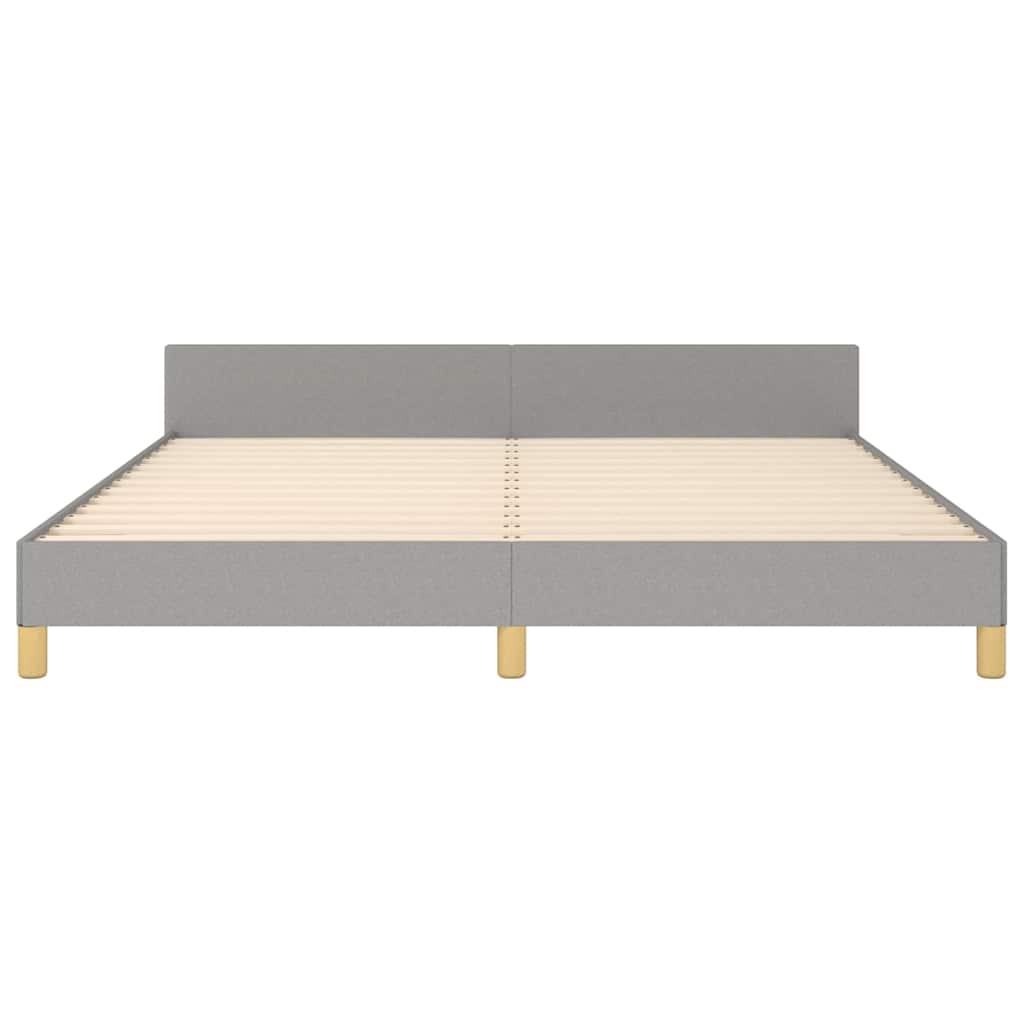 Cadre de lit sans matelas gris clair 180x200 cm tissu