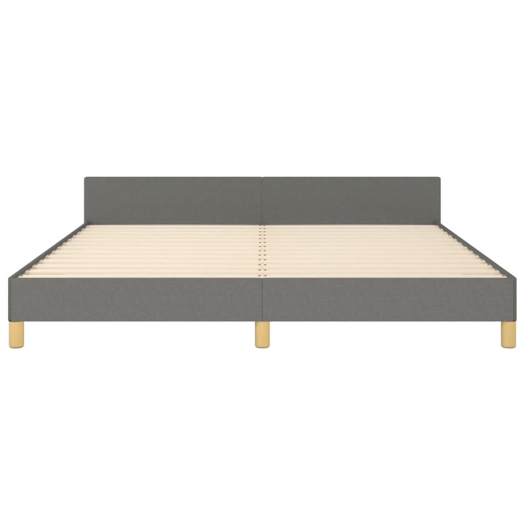 Cadre de lit sans matelas gris foncé 180x200 cm tissu - XIOS