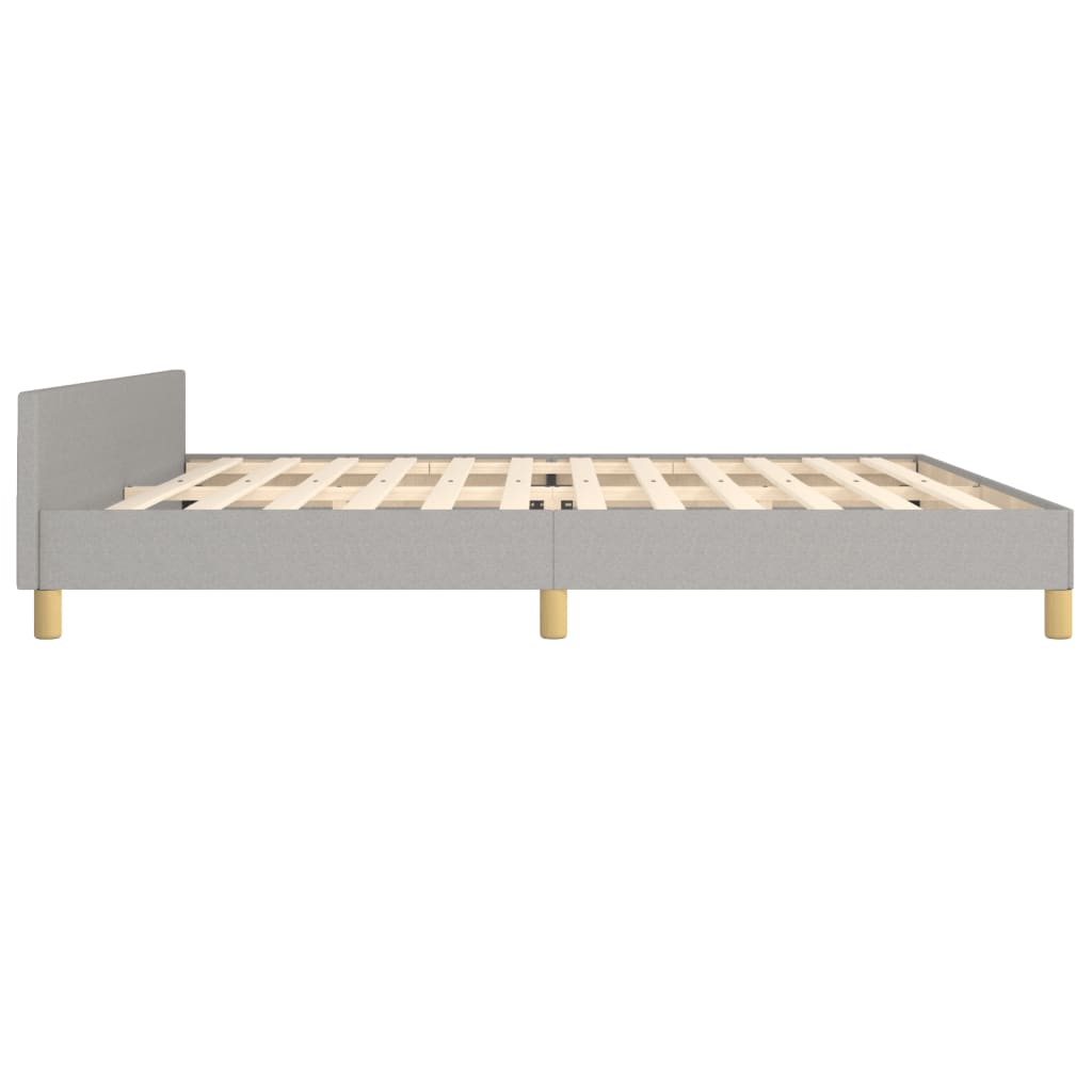 Cadre de lit sans matelas gris clair 200x200 cm tissu - XIOS