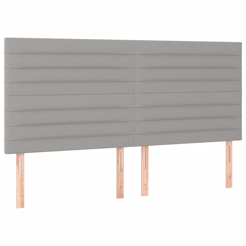 Cadre de lit sans matelas gris clair 200x200 cm tissu - XIOS