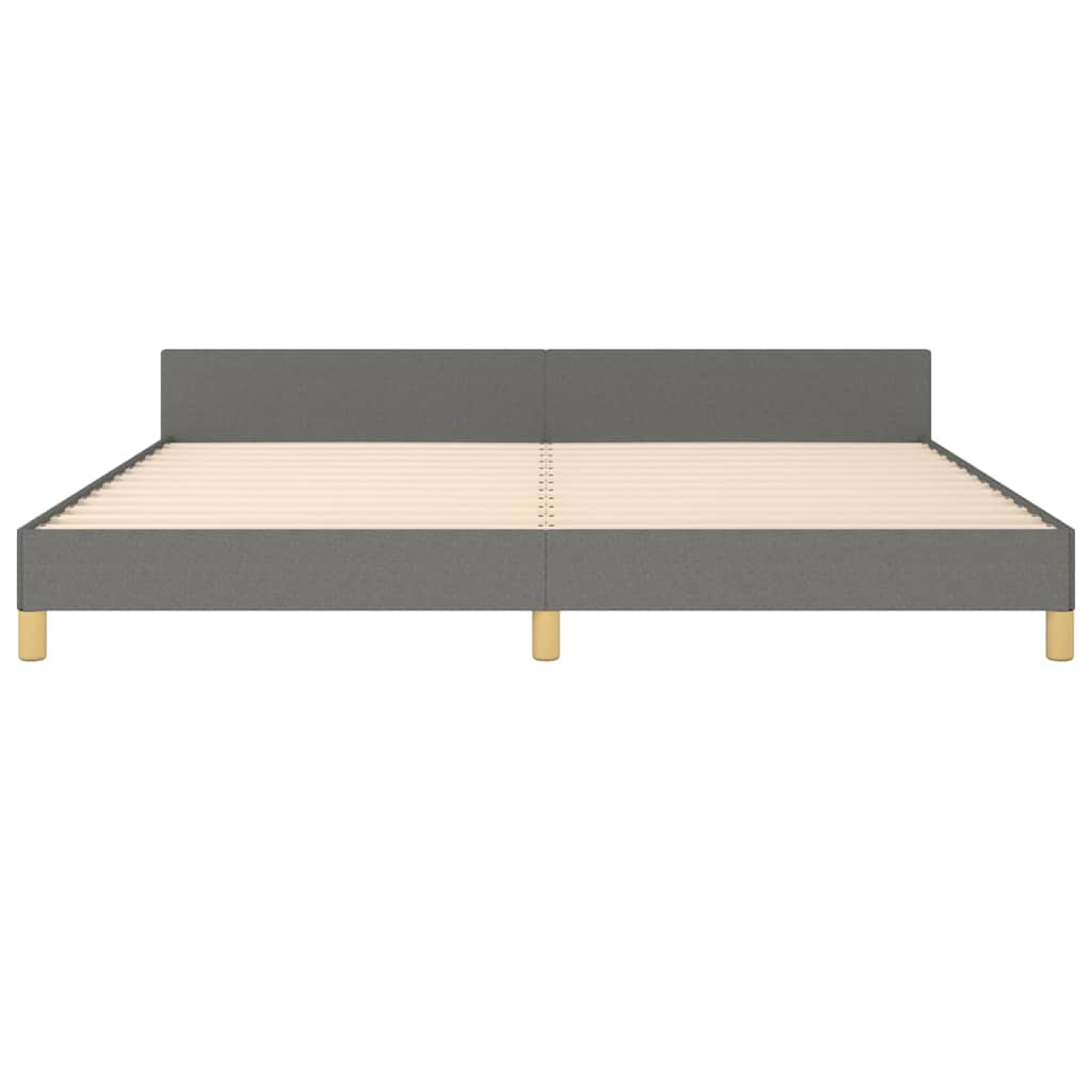 Cadre de lit sans matelas gris foncé 200x200 cm tissu - XIOS