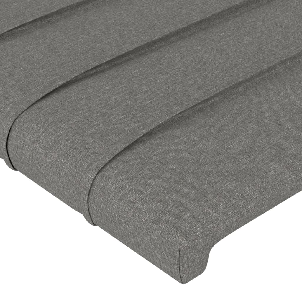 Cadre de lit sans matelas gris foncé 200x200 cm tissu - XIOS