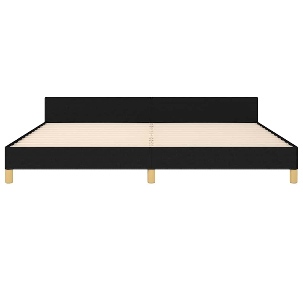 Cadre de lit sans matelas noir 200x200 cm tissu - XIOS