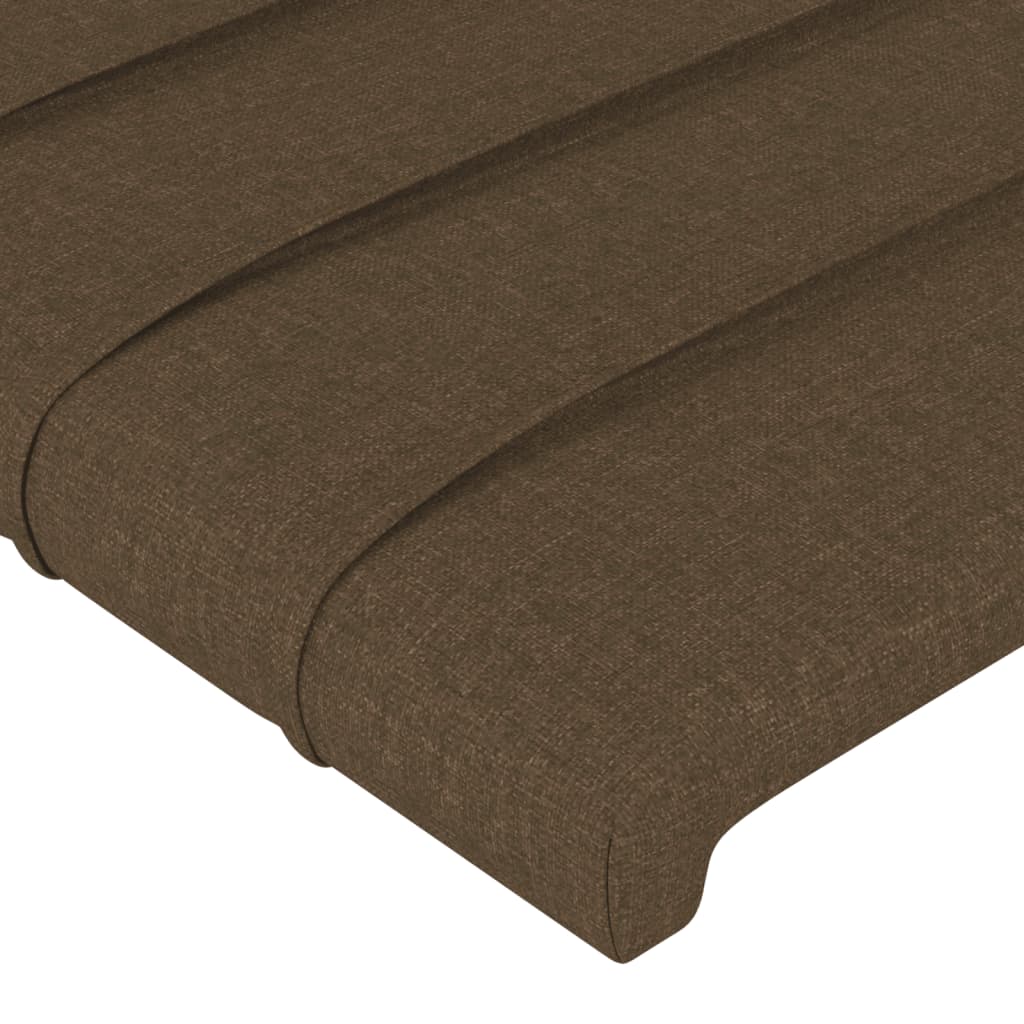 Cadre de lit sans matelas marron foncé 200x200 cm tissu - XIOS