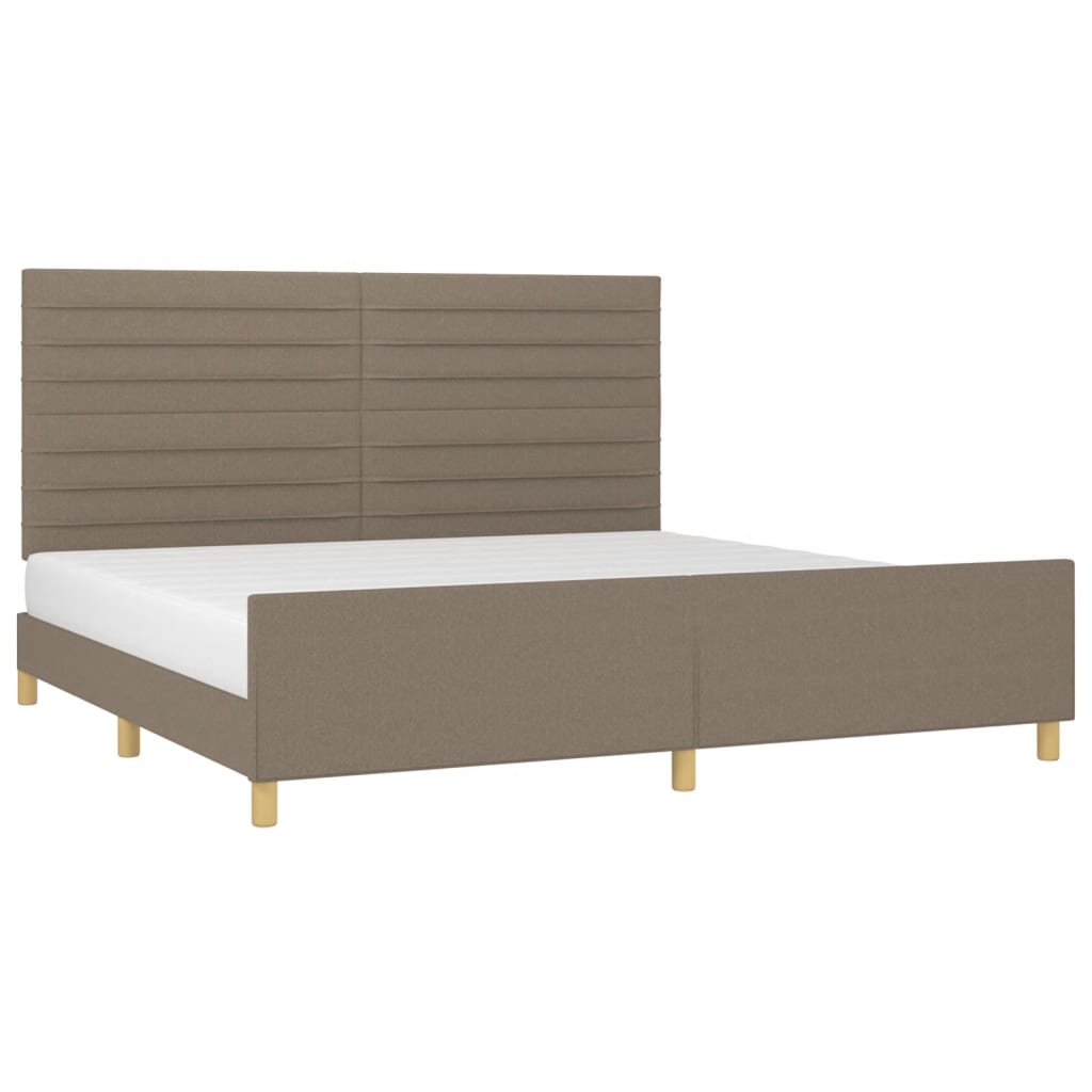Cadre de lit sans matelas taupe 200x200 cm tissu - XIOS