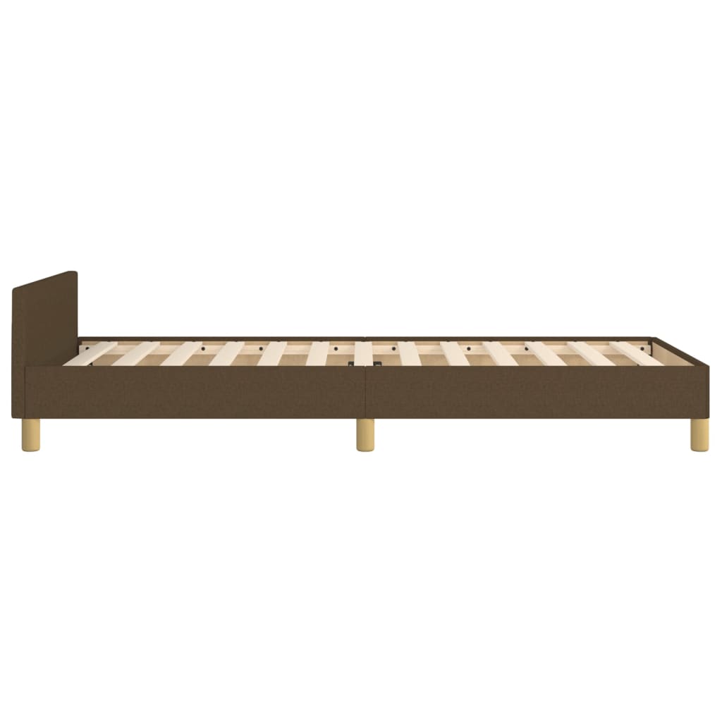 Cadre de lit sans matelas marron foncé 80x200 cm tissu - XIOS