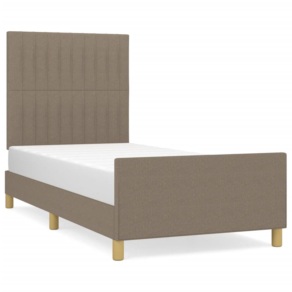 Cadre de lit sans matelas taupe 80x200 cm tissu - XIOS