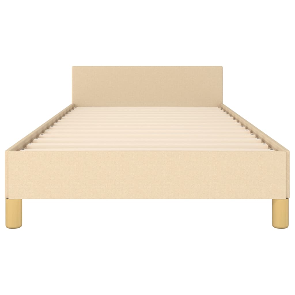 Cadre de lit sans matelas crème 90x200 cm tissu