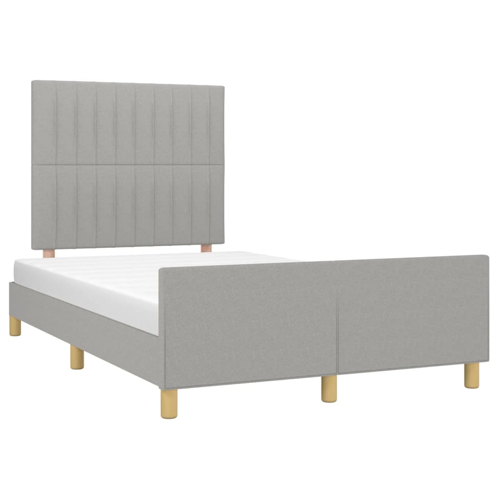 Cadre de lit sans matelas gris clair 120x200 cm tissu - XIOS