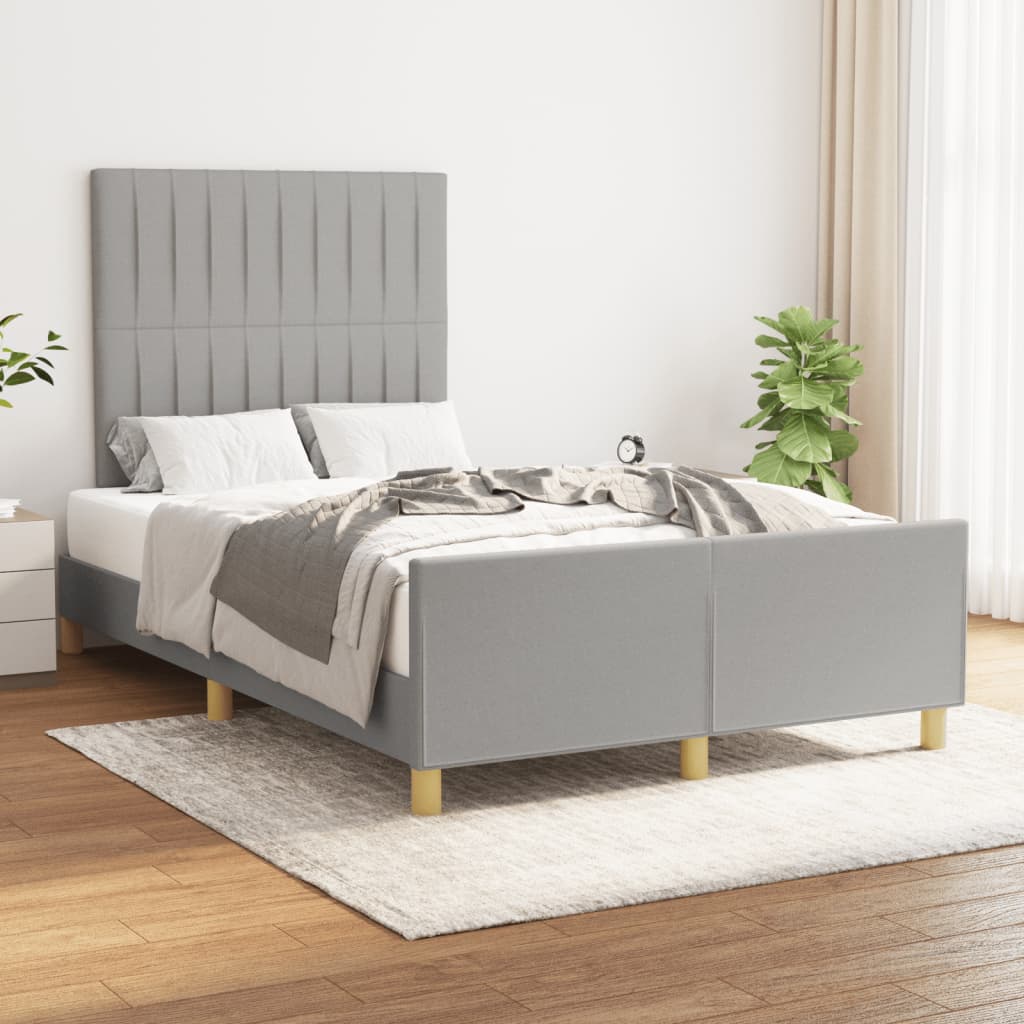 Cadre de lit sans matelas gris clair 120x200 cm tissu - XIOS