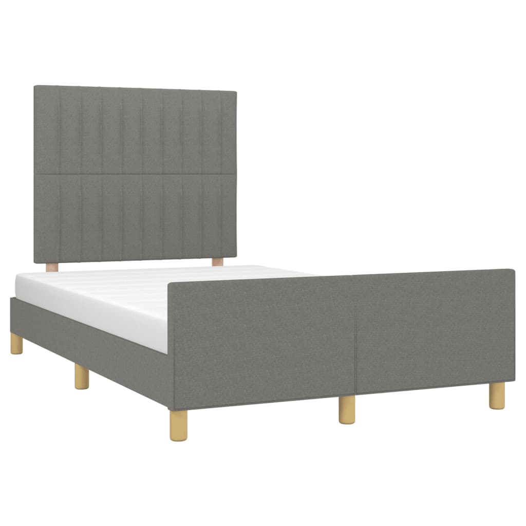 Cadre de lit sans matelas gris foncé 120x200 cm tissu - XIOS