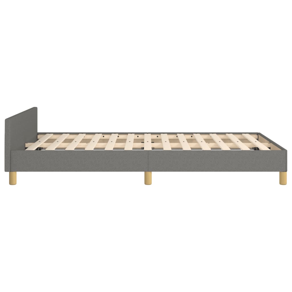 Cadre de lit sans matelas gris foncé 120x200 cm tissu - XIOS