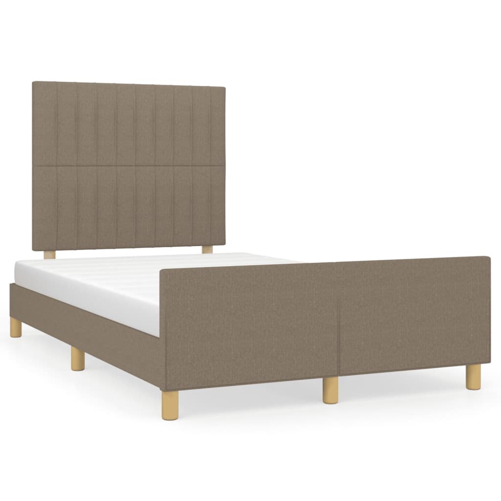 Cadre de lit sans matelas taupe 120x200 cm tissu - XIOS