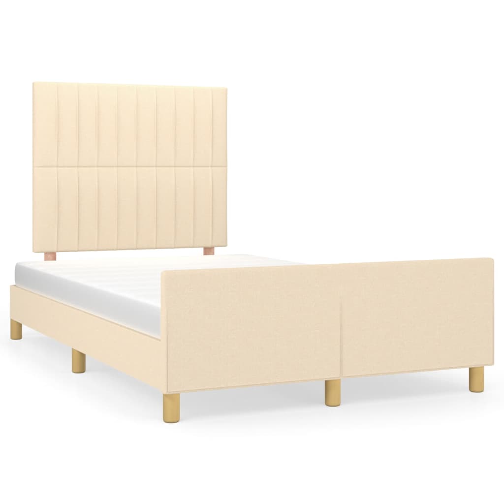 Cadre de lit sans matelas crème 120x200 cm tissu - XIOS