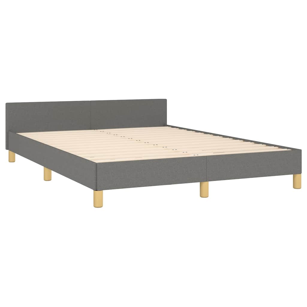 Cadre de lit sans matelas gris foncé 140x190 cm tissu - XIOS