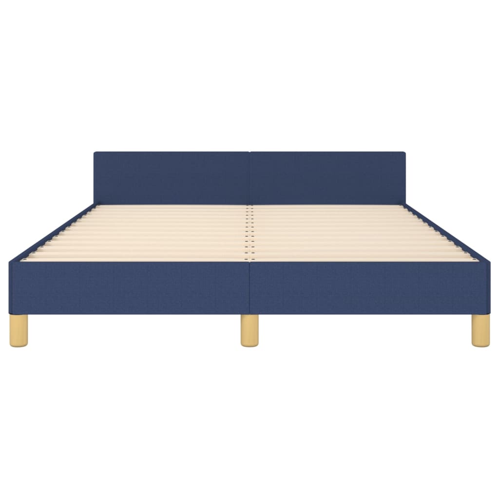 Cadre de lit sans matelas bleu 140x190 cm tissu - XIOS