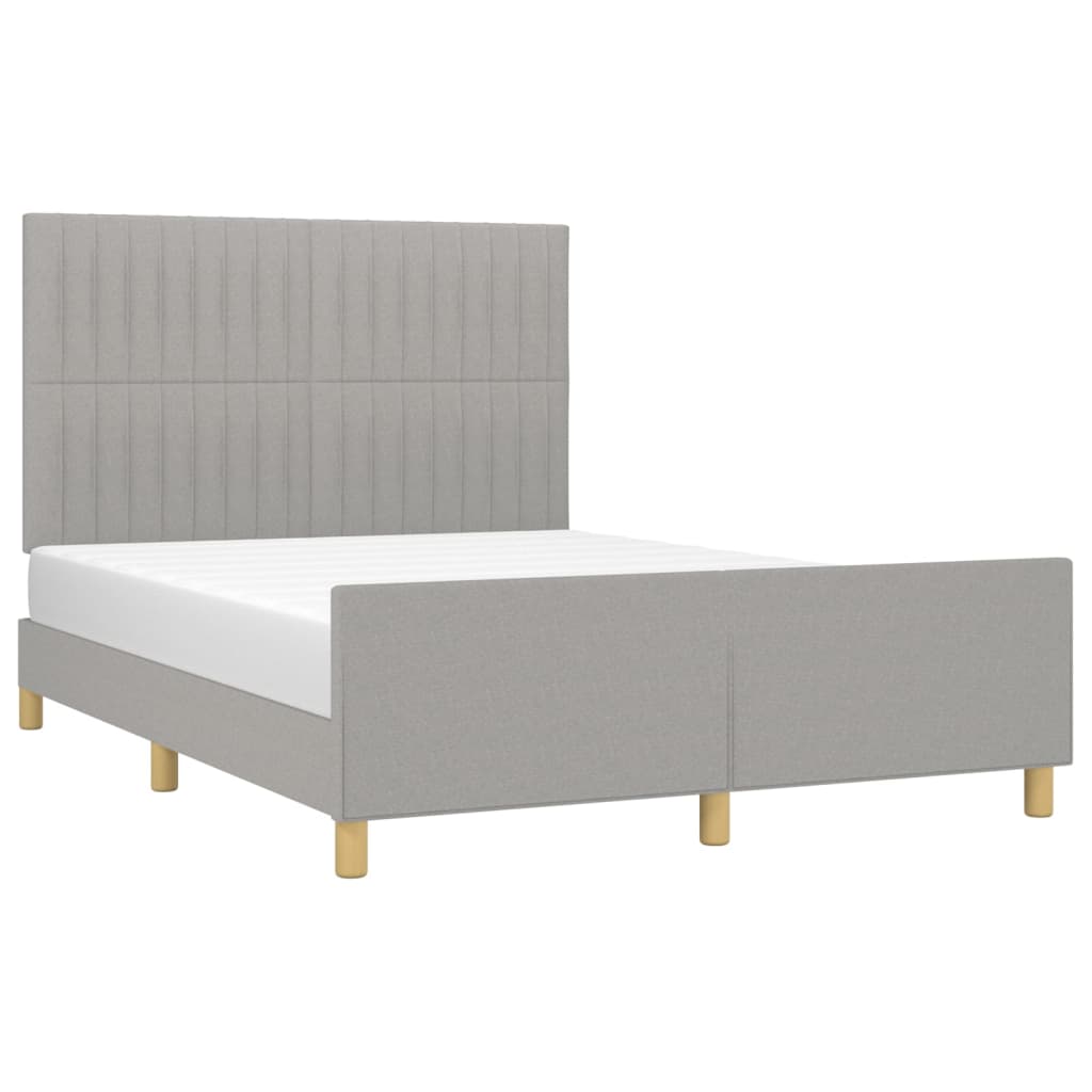 Cadre de lit sans matelas gris clair 140x200 cm tissu - XIOS