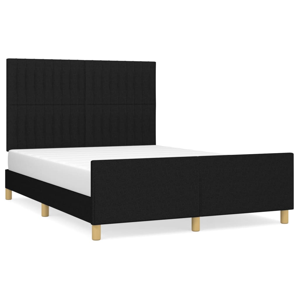 Cadre de lit sans matelas noir 140x200 cm tissu - XIOS