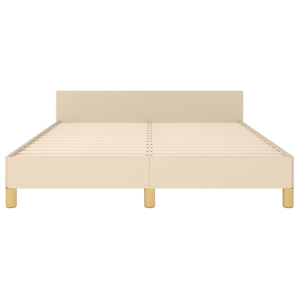 Cadre de lit sans matelas crème 140x200 cm tissu