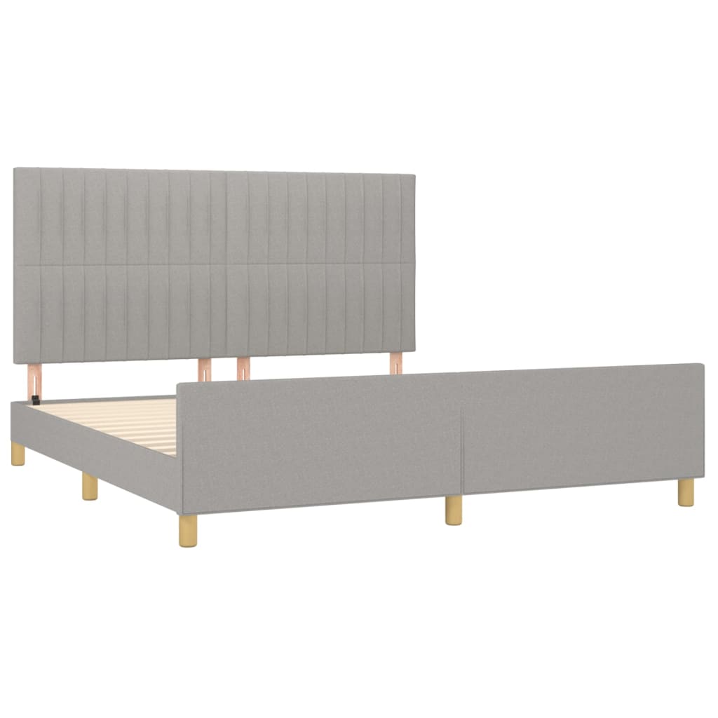 Cadre de lit sans matelas gris clair 160x200 cm tissu - XIOS