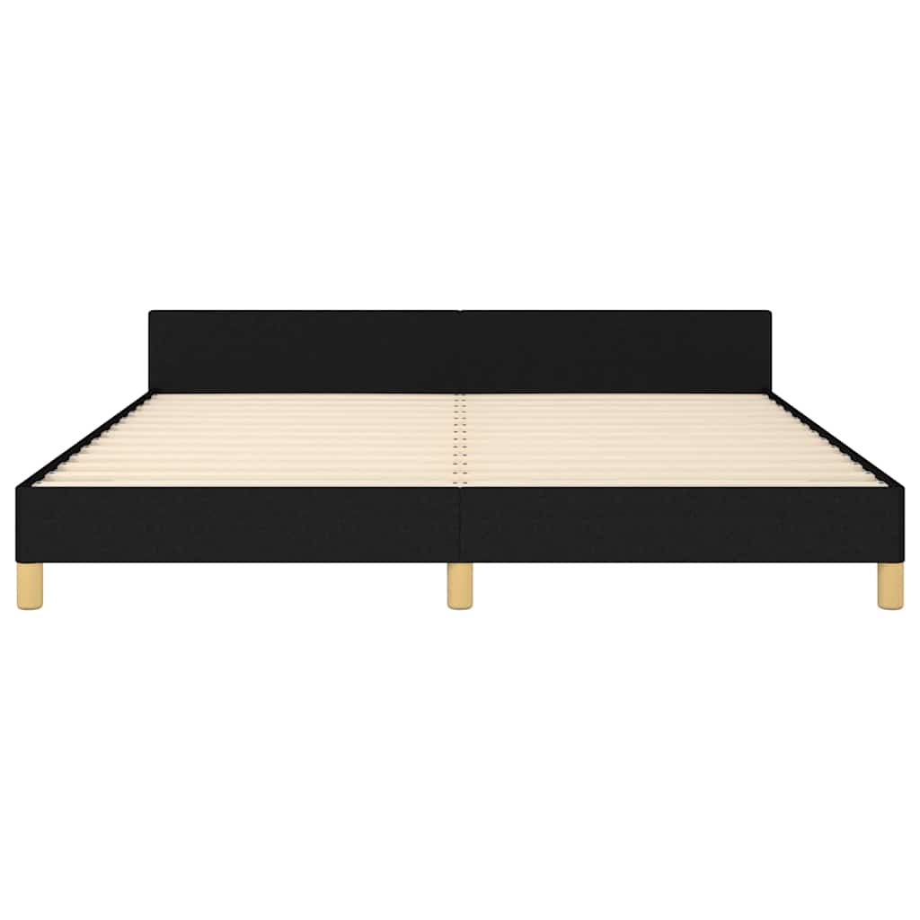 Cadre de lit sans matelas noir 160x200 cm tissu - XIOS