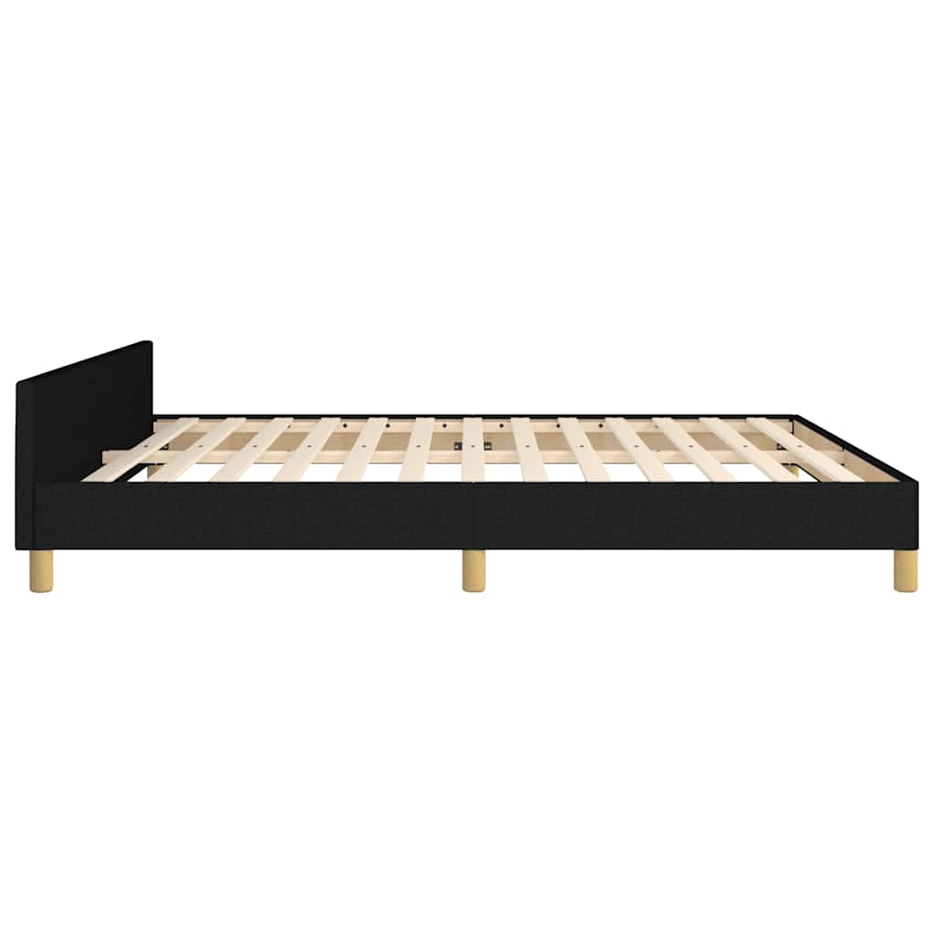 Cadre de lit sans matelas noir 160x200 cm tissu - XIOS