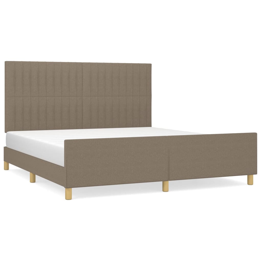 Cadre de lit sans matelas taupe 160x200 cm tissu - XIOS