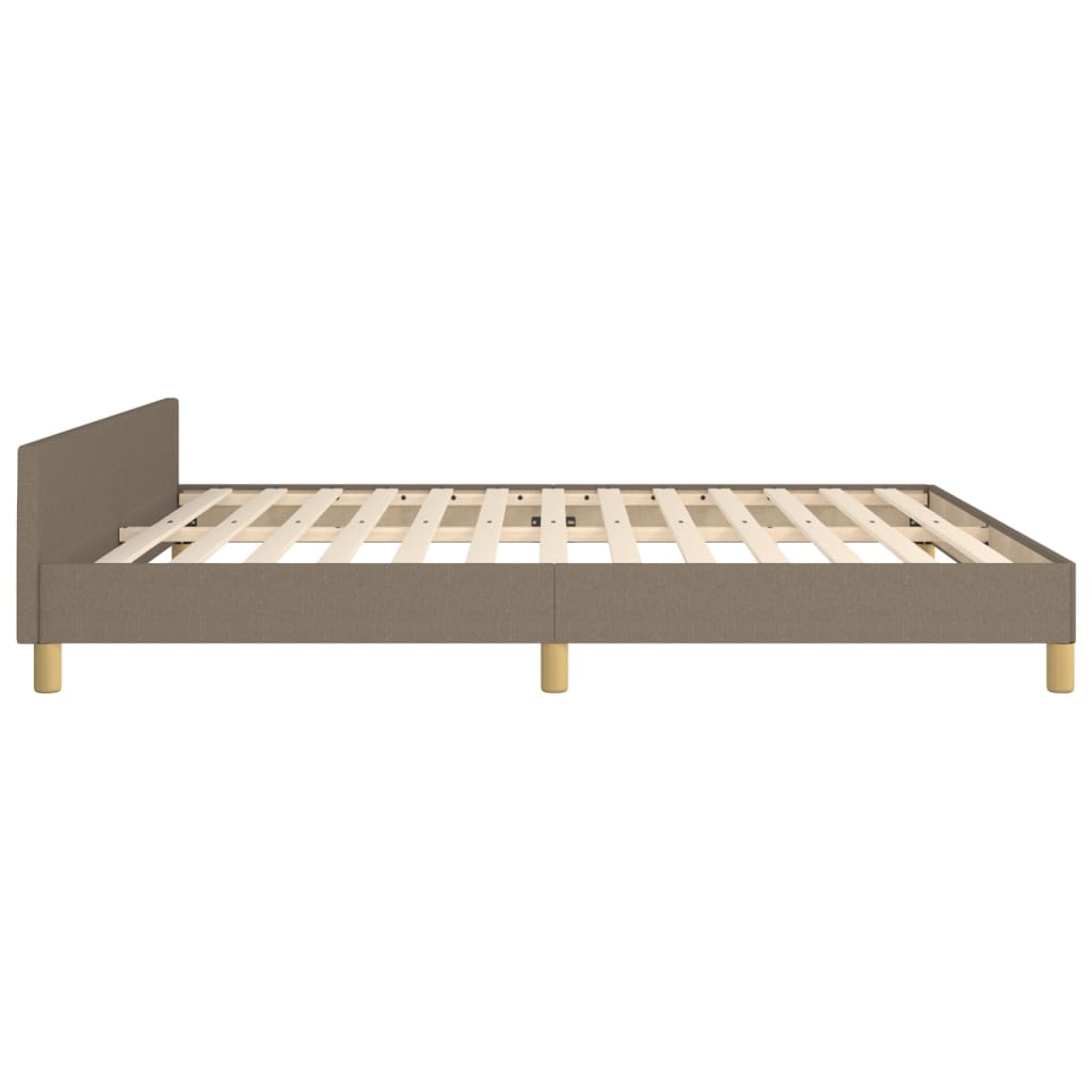 Cadre de lit sans matelas taupe 160x200 cm tissu - XIOS