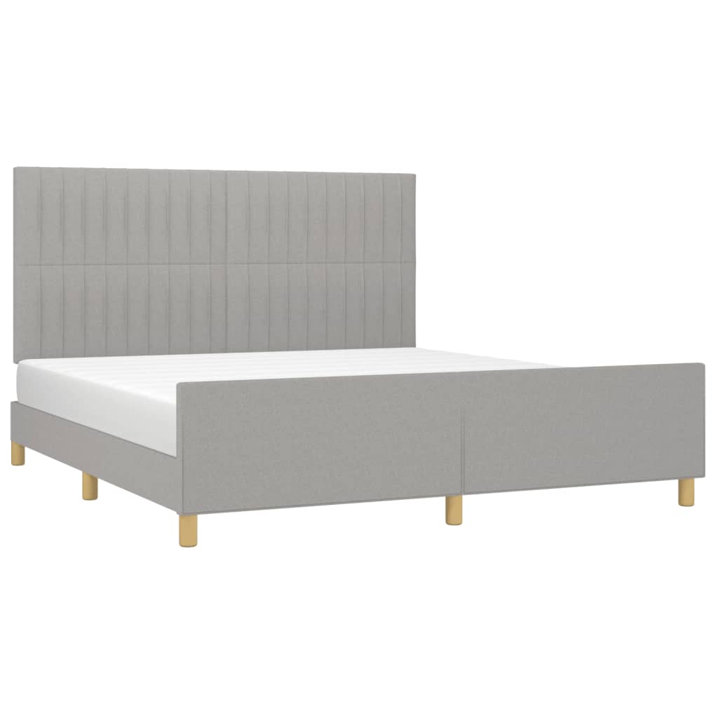 Cadre de lit sans matelas gris clair 180x200 cm tissu - XIOS