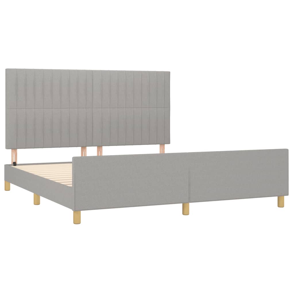 Cadre de lit sans matelas gris clair 180x200 cm tissu - XIOS