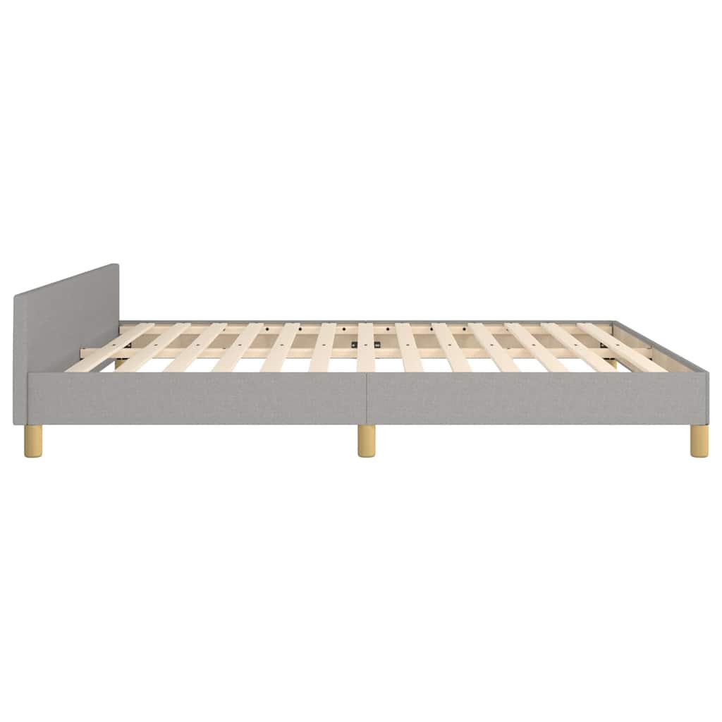 Cadre de lit sans matelas gris clair 180x200 cm tissu