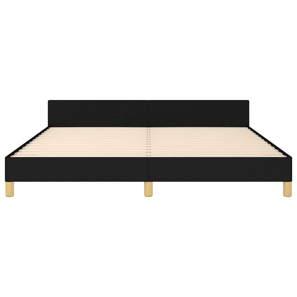 Cadre de lit sans matelas noir 180x200 cm tissu - XIOS