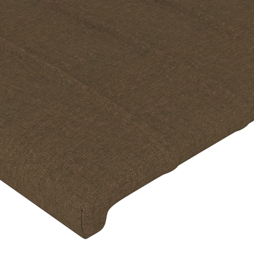 Cadre de lit sans matelas marron foncé 180x200 cm tissu - XIOS