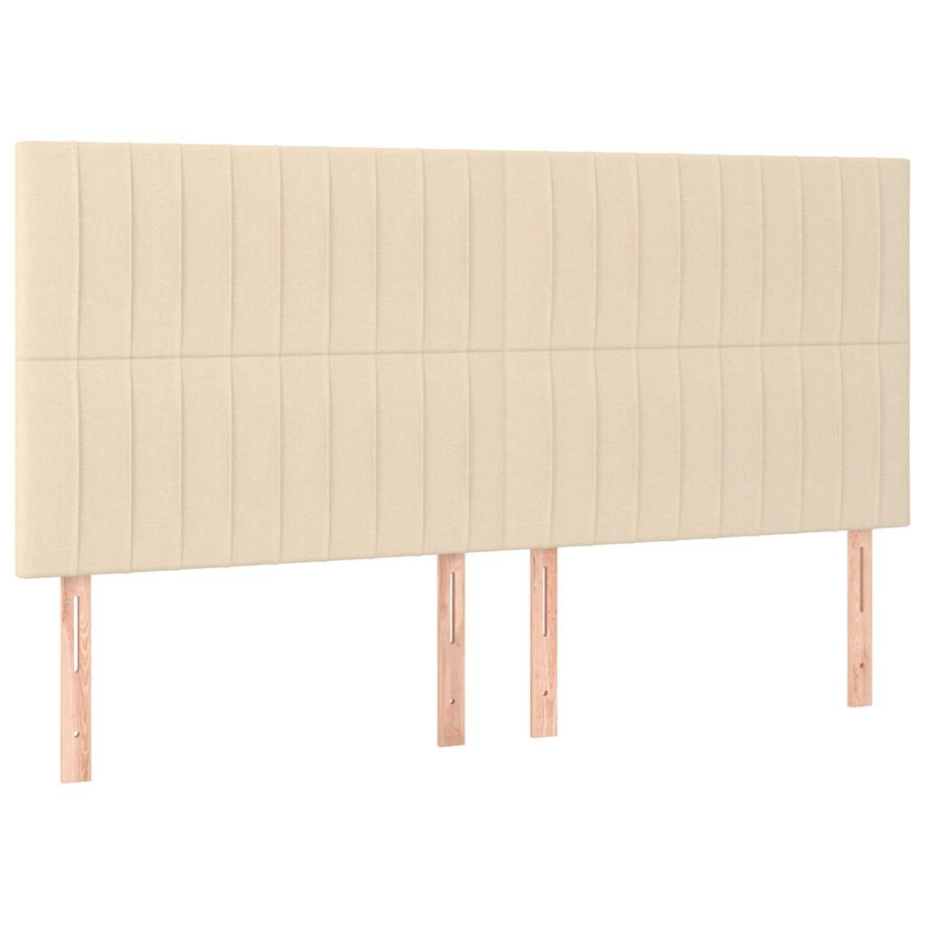 Cadre de lit sans matelas crème 180x200 cm tissu