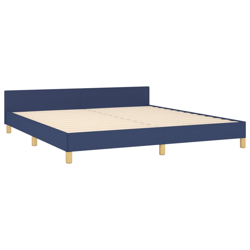 Cadre de lit sans matelas bleu 180x200 cm tissu - XIOS