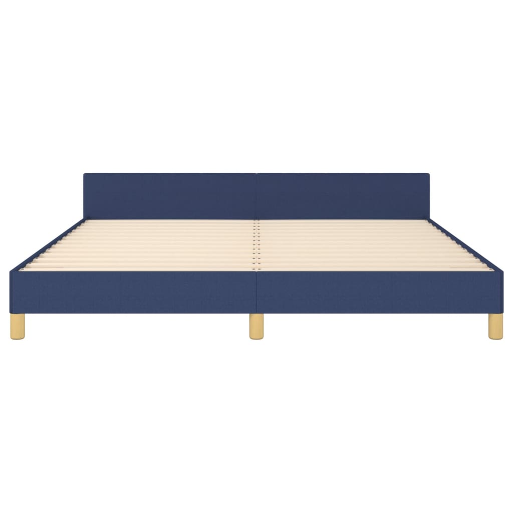 Cadre de lit sans matelas bleu 180x200 cm tissu - XIOS