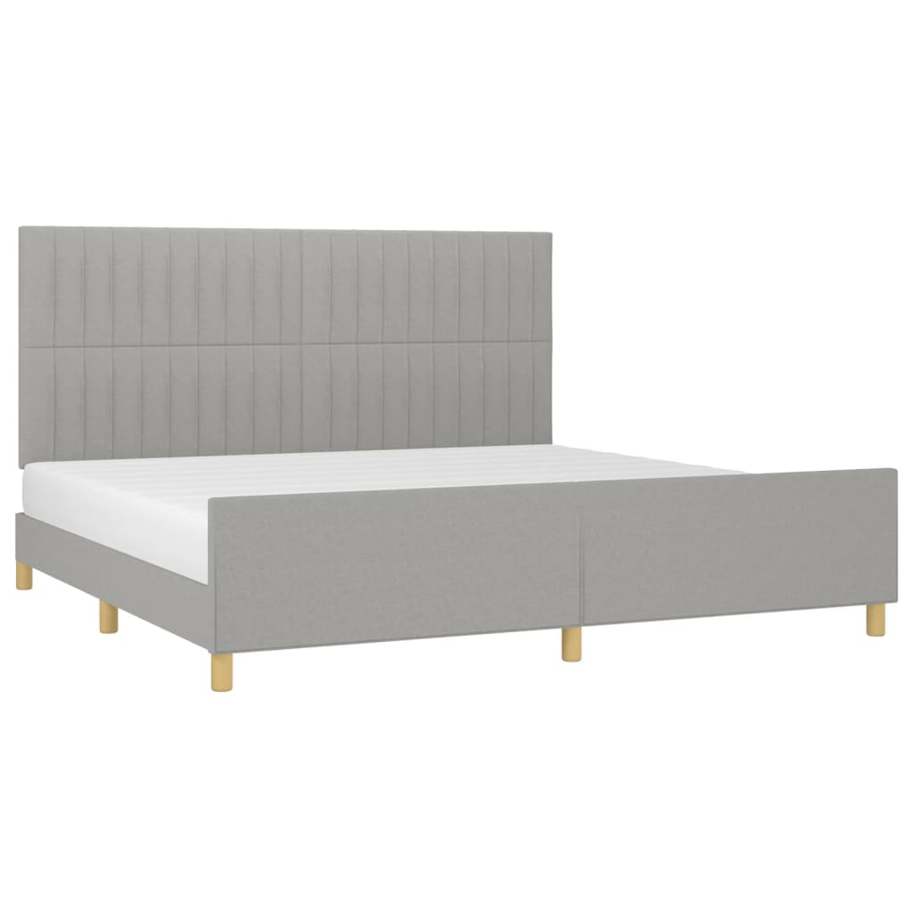 Cadre de lit sans matelas gris clair 200x200 cm tissu - XIOS