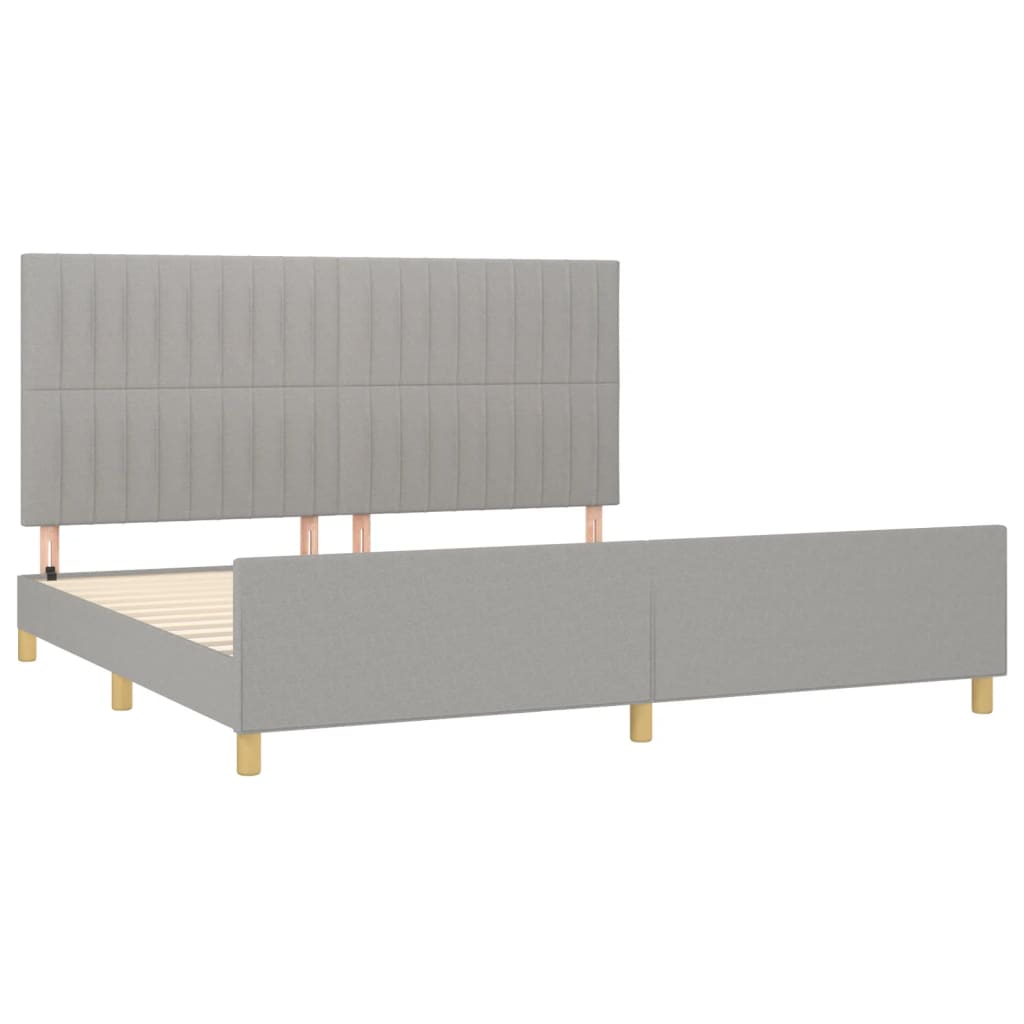 Cadre de lit sans matelas gris clair 200x200 cm tissu - XIOS