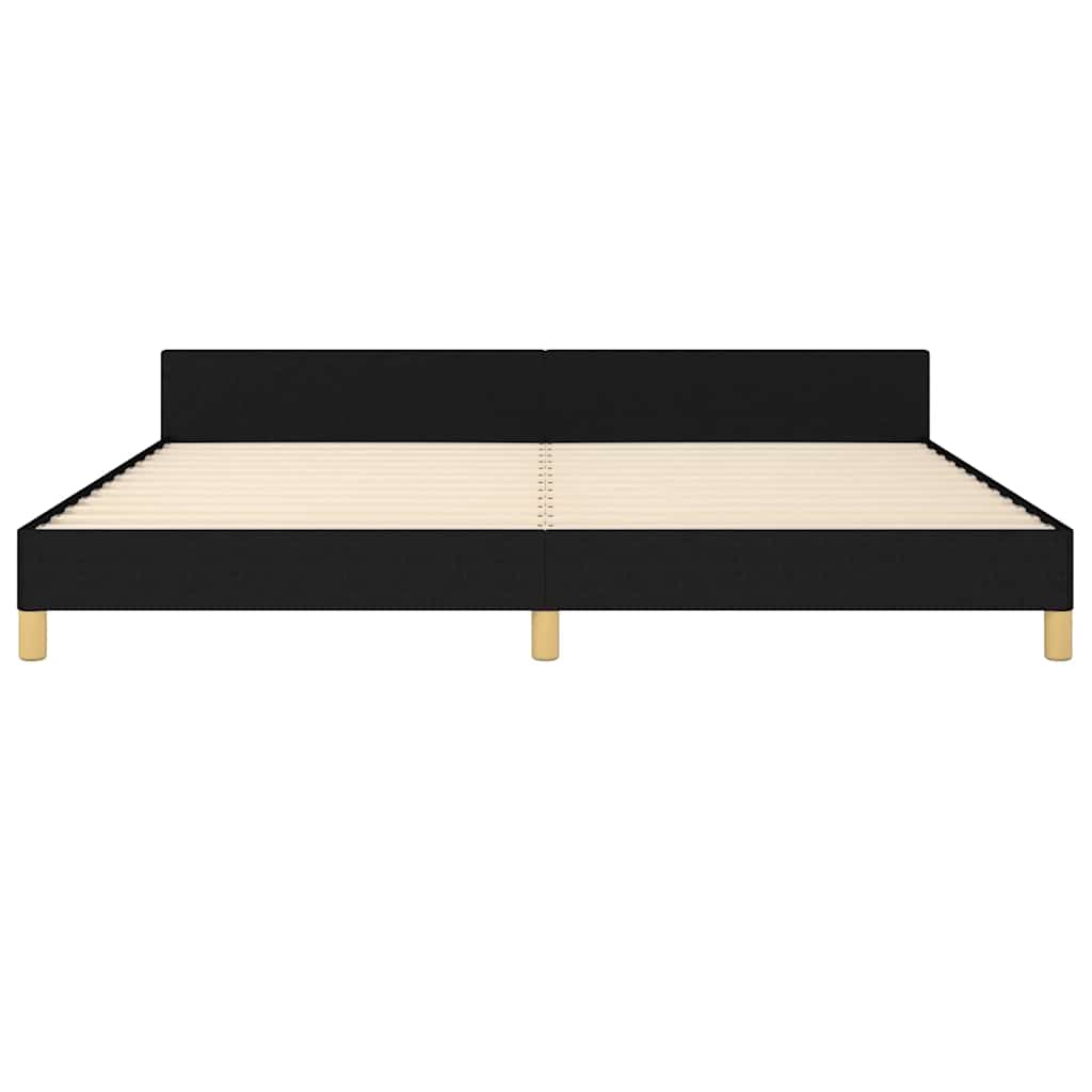 Cadre de lit sans matelas noir 200x200 cm tissu - XIOS