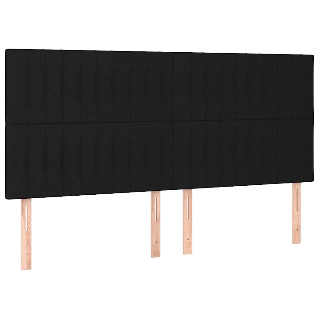 Cadre de lit sans matelas noir 200x200 cm tissu - XIOS
