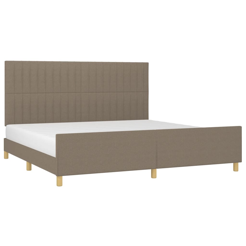 Cadre de lit sans matelas taupe 200x200 cm tissu - XIOS