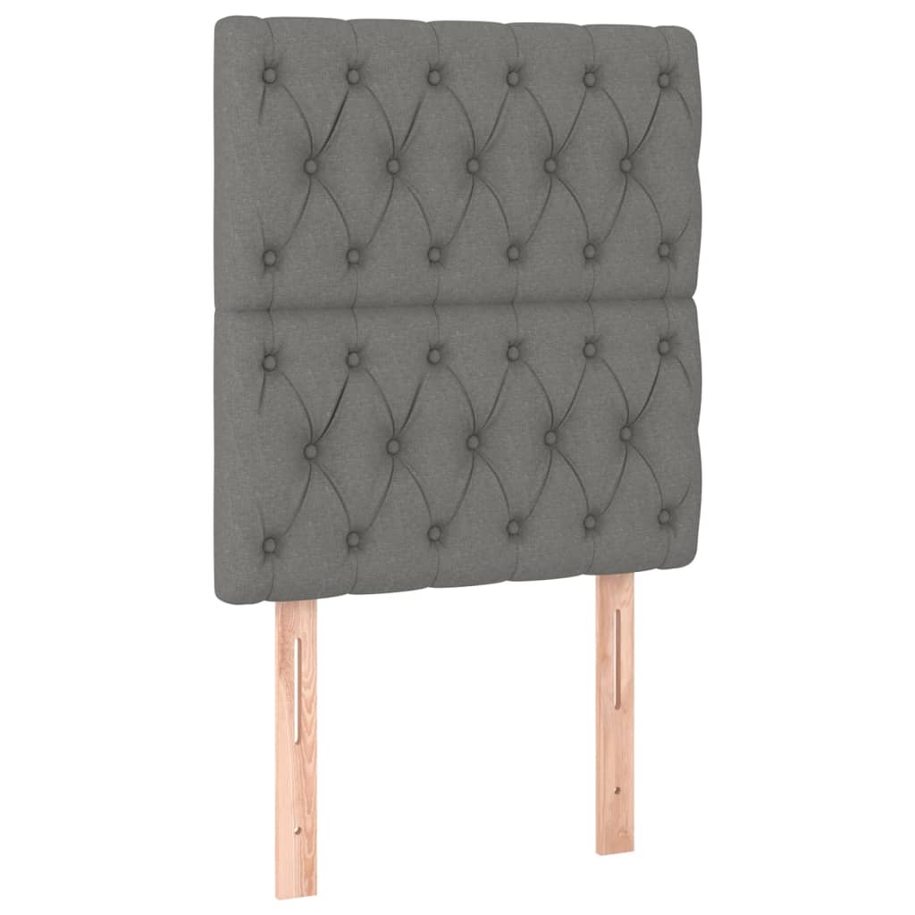 Cadre de lit sans matelas gris foncé 80x200 cm tissu - XIOS