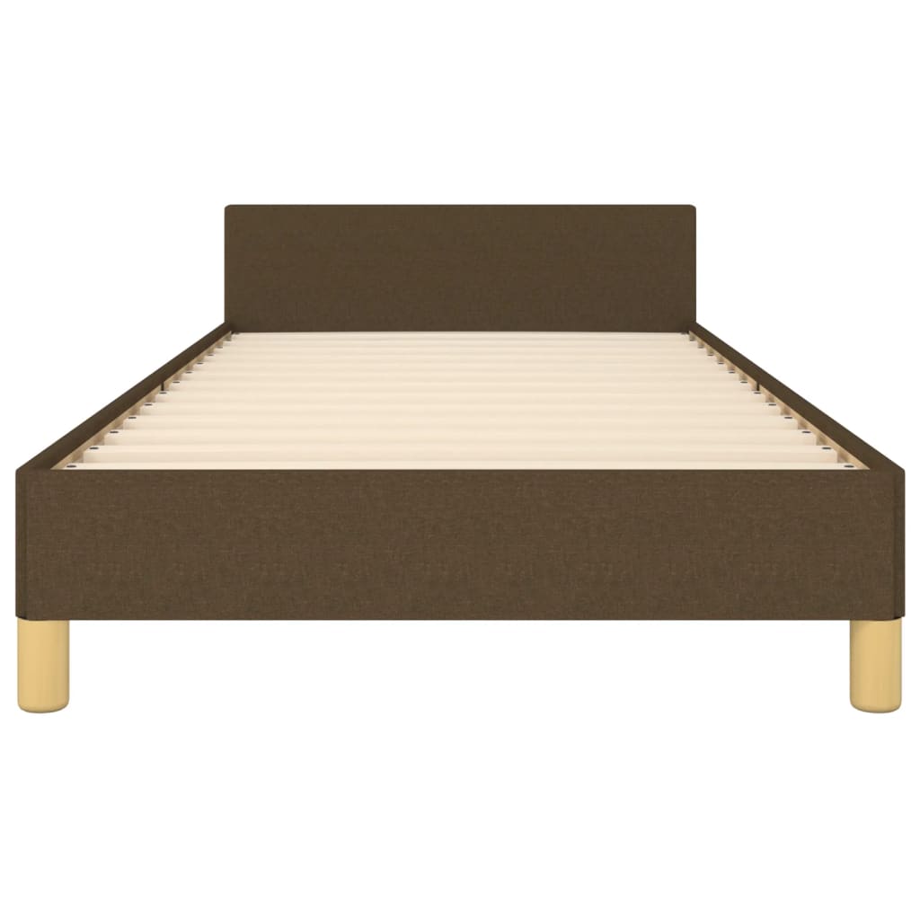 Cadre de lit sans matelas marron foncé 90x190 cm tissu - XIOS