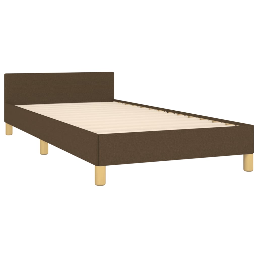 Cadre de lit sans matelas marron foncé 100x200 cm tissu - XIOS