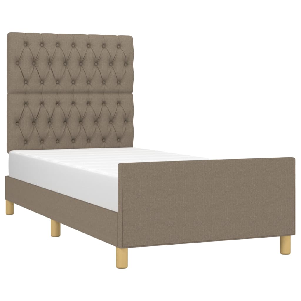 Cadre de lit sans matelas taupe 100x200 cm tissu - XIOS